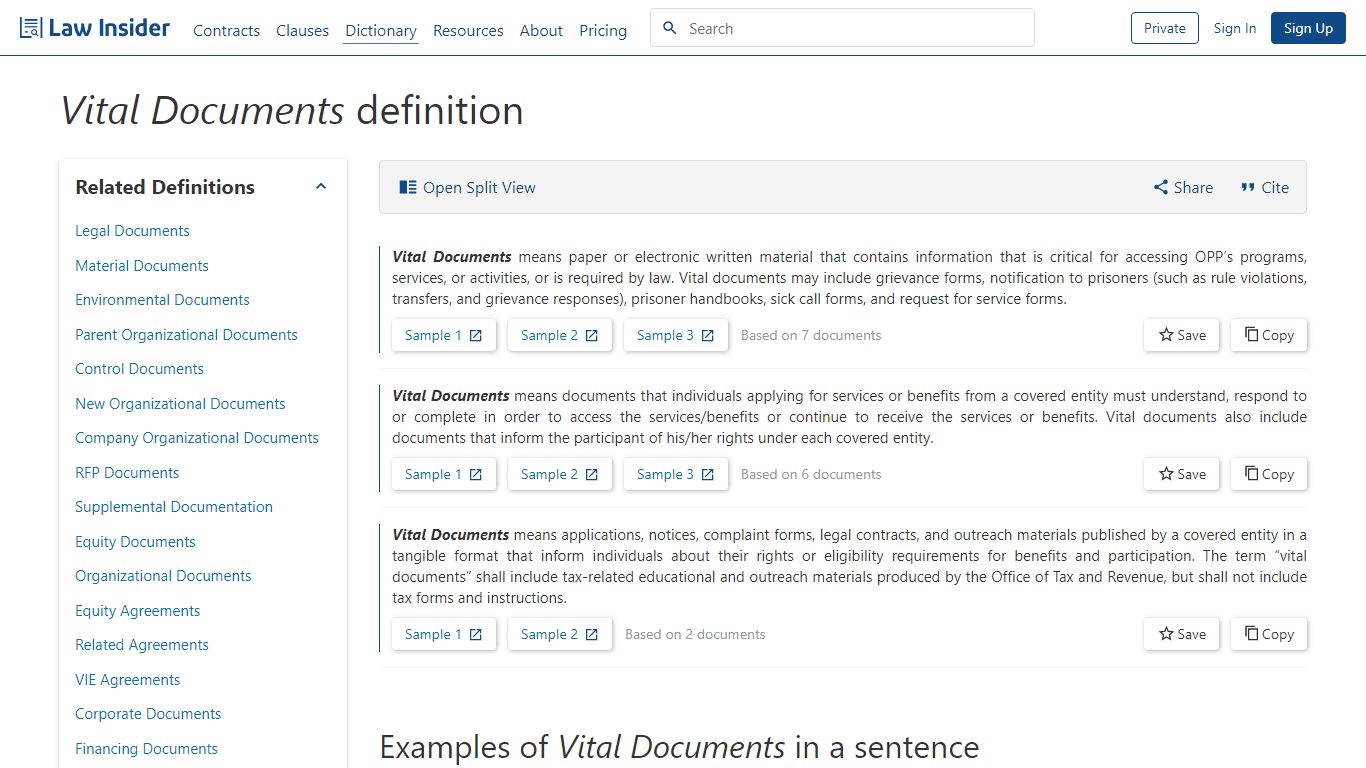 Vital Documents Definition | Law Insider