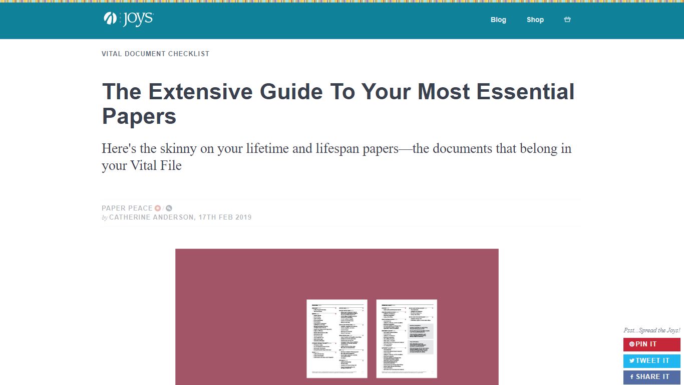 The extensive guide to your most essential papers | JOYS